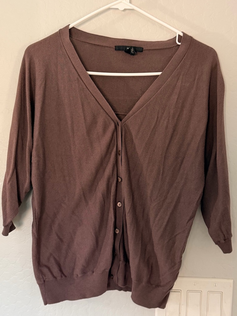 H&M plum V-Neck Button Cardigan